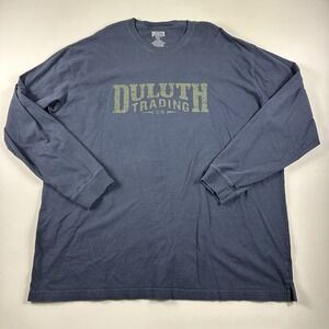 Duluth Trading Company Shirt Mens 2XL Blue Long Tail Relaxed Fit‎ Long Sleeve
